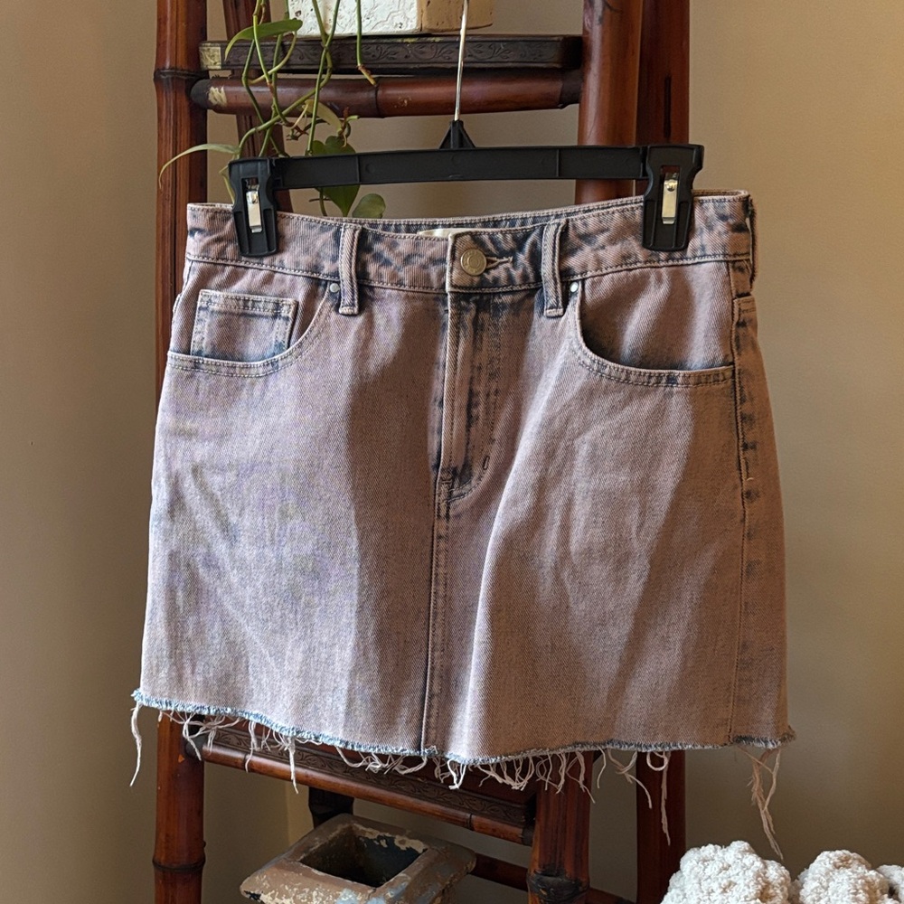 PacSun Pink Wash Denim Mini Skirt